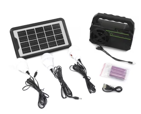 Kit solar GD-8081 cu lampa multifunctionala panou solar si 3 Becuri 